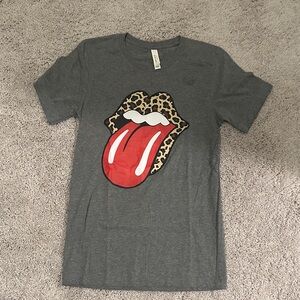 Bella Canvas Gray Kids T-Shirt with Leopard Tongue Graphic